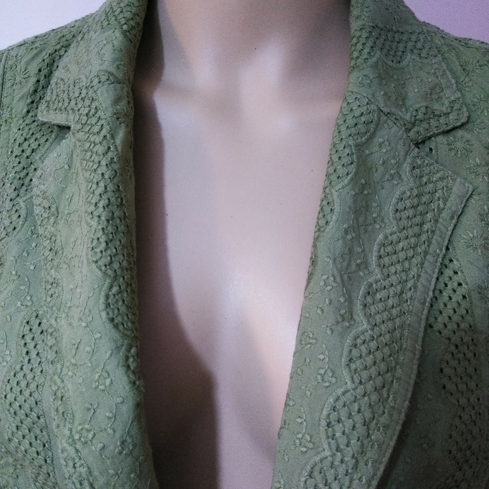 Coldwater Creek Green Top Sz 16 - Picture 2 of 10